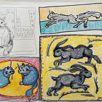 Tekening getiteld "1$%# / Fairy tales…" door Leni Smoragdova, Origineel Kunstwerk, Potlood