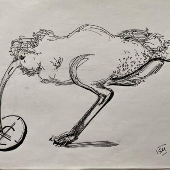 Dibujo titulada "por6 / The body fin…" por Leni Smoragdova, Obra de arte original, Rotulador