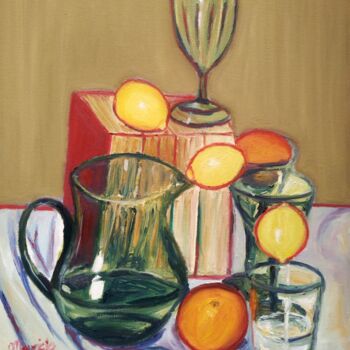 Pittura intitolato "Still life in balan…" da Mauricio Palma, Opera d'arte originale, Olio