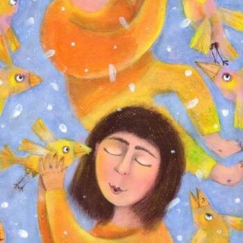 Pintura intitulada "Какую идею поймаешь…" por Ekaterina Vitvinova, Obras de arte originais, Acrílico