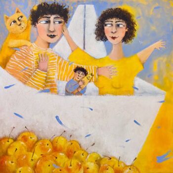 Pintura intitulada "Прикосновения любви" por Ekaterina Vitvinova, Obras de arte originais, Acrílico