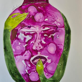 Peinture intitulée "le philisophe" par Cegede, Œuvre d'art originale, Encre