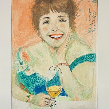 Painting titled "Joyful Women" by Siyavash Chegeni, Original Artwork, Watercolor