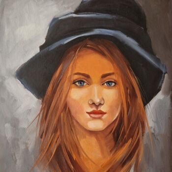 绘画 标题为“Black hat (19)” 由Tatiana Karchevskaya, 原创艺术品, 油