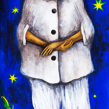 Painting titled "Pierrot Lunaire" by Iryna Lupashchenko, Original Artwork, Gouache