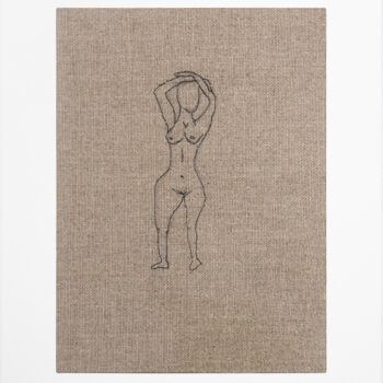 Arte textil titulada "Nude No.1. Series "…" por Lena Ash, Obra de arte original, Bordado Montado en Cartulina