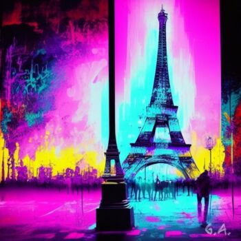 Digital Arts με τίτλο "Paris Chromatique :…" από Gaboriau Gérald, Αυθεντικά έργα τέχνης, Εικόνα που δημιουργήθηκε με AI
