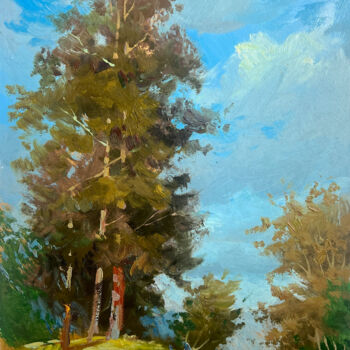 Peinture intitulée "Admire the summer f…" par Yuriy Suprunchuk, Œuvre d'art originale, Huile Monté sur Carton