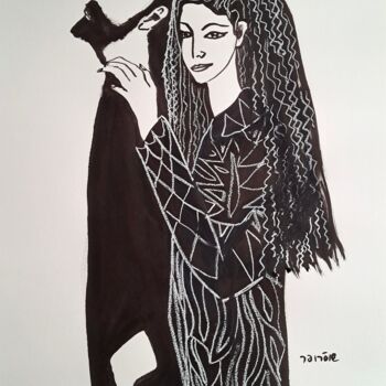 Drawing titled "three" by Janna Shulrufer, Original Artwork, Ink