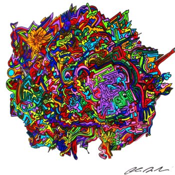 Disegno intitolato "05/13 Cellula" da Claudio Mario Andrea, Opera d'arte originale, Pennarello Montato su Telaio per barella…