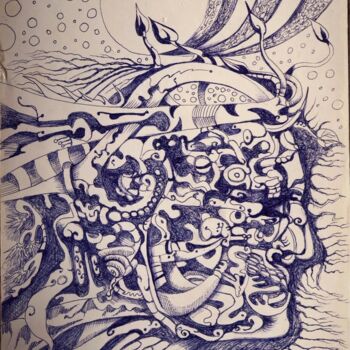 Σχέδιο με τίτλο "Artiste visioneur" από Daoudi Mohamed, Αυθεντικά έργα τέχνης, Στυλό