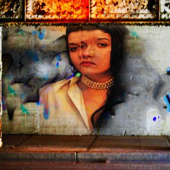 摄影 标题为“Graffiti Mona Lisa 1” 由Charles Talkoff, 原创艺术品, 数码摄影