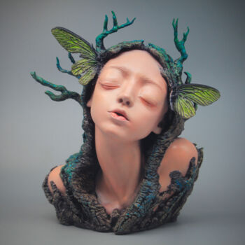 "When Butterflies Re…" başlıklı Heykel Mothia Bella tarafından, Orijinal sanat, Rezine