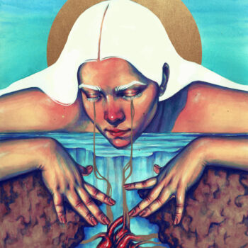 「En la tierra, mi co…」というタイトルの絵画 Roselin Estephaníaによって, オリジナルのアートワーク, 水彩画