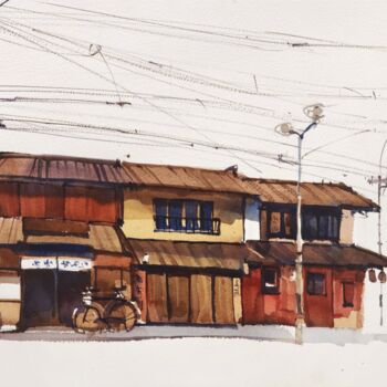 「The heritage stays…」というタイトルの絵画 Prashant Prabhuによって, オリジナルのアートワーク, 水彩画