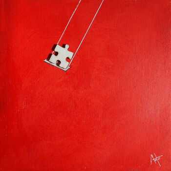 Painting titled "Swing" by Loba-Nova Natalia, Original Artwork, Collages