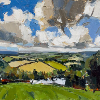 Painting titled "Fields of Light" by Daria Zavadenko, Original Artwork, Oil