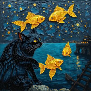 Artes digitais intitulada "Good Catch" por Davina Dugnas, Obras de arte originais, Pintura digital Montado em Armação em mad…
