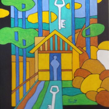Painting titled "LES CLEFS DE L'HIST…" by Michel Marant, Original Artwork, Acrylic Mounted on Wood Stretcher frame