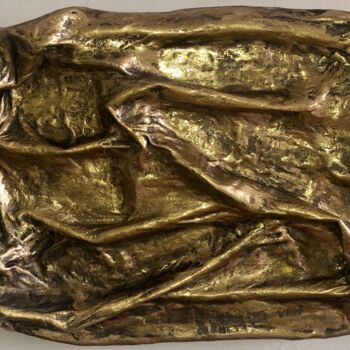 Γλυπτική με τίτλο "Old gold" από Machnolga, Αυθεντικά έργα τέχνης, Πηλός Τοποθετήθηκε στο Άλλος άκαμπτος πίνακας