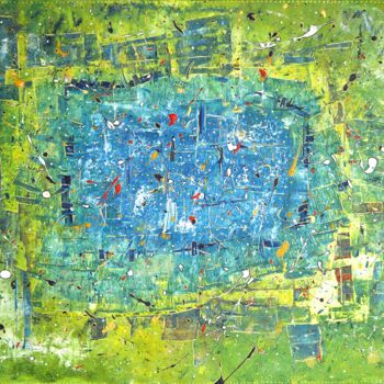 Malarstwo zatytułowany „Al Ezdhar (Prosperi…” autorstwa Wafa El Hilali, Oryginalna praca, Akryl Zamontowany na Drewniana ram…