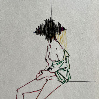 Zeichnungen mit dem Titel "1'p[l / The Woman W…" von Leni Smoragdova, Original-Kunstwerk, Marker