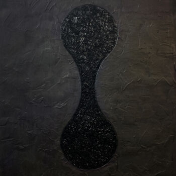 Painting titled "Tercio Noire" by Peter Pitout, Original Artwork, Oil Mounted on Wood Stretcher frame