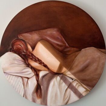 Ζωγραφική με τίτλο "Between sleep and d…" από Katsiaryna Budzko, Αυθεντικά έργα τέχνης, Λάδι Τοποθετήθηκε στο Ξύλινο φορείο…