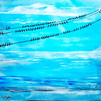 Ζωγραφική με τίτλο "The Birds" από Kishore Bishoi, Αυθεντικά έργα τέχνης, Ακρυλικό
