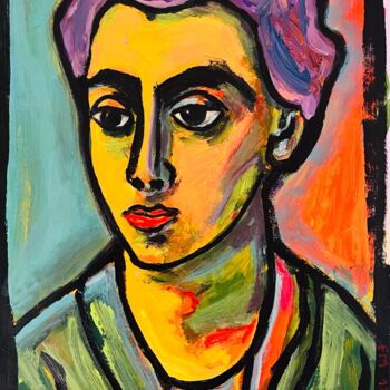 Painting titled "SONIA25" by Frédérick Meunier, Original Artwork, Acrylic Mounted on Glass