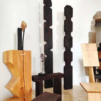 Γλυπτική με τίτλο "Sculpture pétrichor" από Utopia Project, Αυθεντικά έργα τέχνης, Ξύλο