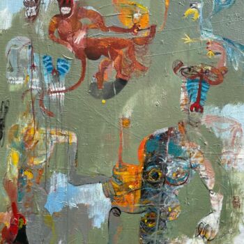 Peinture intitulée "Mufasa" par Gabriele Poidomani (Kiro), Œuvre d'art originale, Acrylique