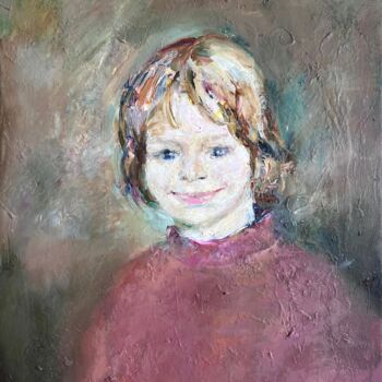 제목이 "Happy Smile"인 미술작품 Zakhar Shevchuk로, 원작, 기름 나무 들것 프레임에 장착됨