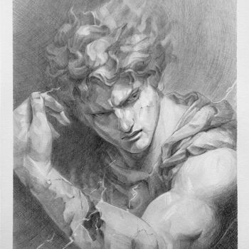 Рисунок под названием "Silent Storm – Orig…" - Yana Evans Ink, Подлинное произведение искусства, Карандаш