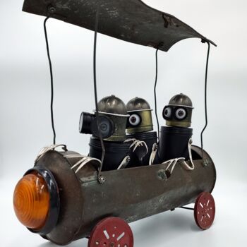 Sculpture titled "run without driver,…" by Branimir Misic, Original Artwork, Metals