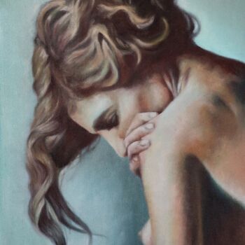 Painting titled "Don' t be silent" by Veronica Ciccarese, Original Artwork, Oil Mounted on Wood Stretcher frame