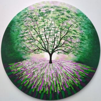 Pittura intitolato "The Enchanted Tree" da Amanda Horvath, Opera d'arte originale, Acrilico Montato su Telaio per barella in…