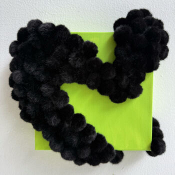 "Puffed Heart – Tact…" başlıklı Tablo Victo tarafından, Orijinal sanat, Tekstil elyafı Ahşap Sedye çerçevesi üzerine monte e…