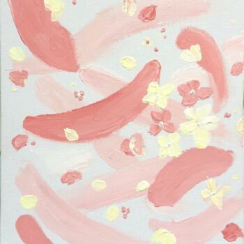 "Floral Blush" başlıklı Tablo Dasha Jan tarafından, Orijinal sanat, Akrilik Ahşap Sedye çerçevesi üzerine monte edilmiş