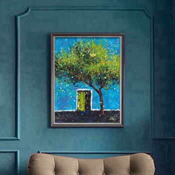 Peinture intitulée "Under the Olive Tree" par Nadiia Antoniuk, Œuvre d'art originale, Acrylique Monté sur Châssis en bois