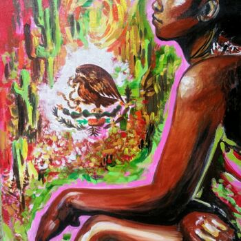 Painting titled "India de Oaxaca" by Andrea Cerioni, Original Artwork, Acrylic