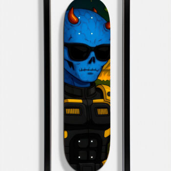 雕塑 标题为“Skate iron Alien x” 由Vincent Faudemer, 原创艺术品, 木 安装在木质担架架上