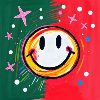 Gravures & estampes intitulée "Ho Ho Happy" par Ivy Blue, Œuvre d'art originale, Impression numérique