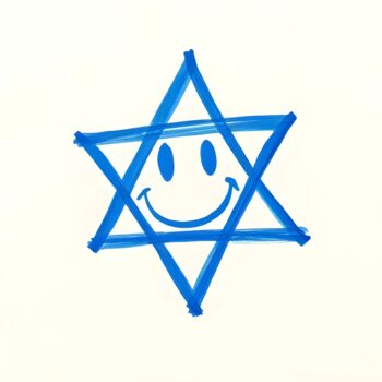 Painting titled "Blue Star Pop!" by Ivy Blue, Original Artwork, Digital Print