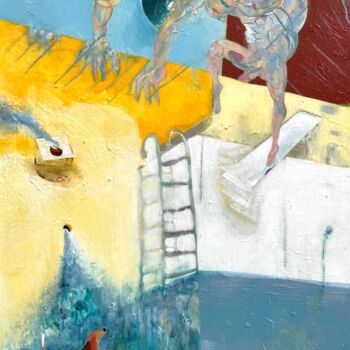 Peinture intitulée "Il tuffatore" par Gabriele Poidomani (Kiro), Œuvre d'art originale, Acrylique