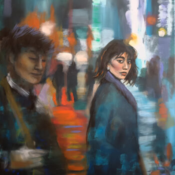 Painting titled "Zatrzymana chwila" by Maria Kucia-Albin, Original Artwork, Acrylic Mounted on Wood Stretcher frame