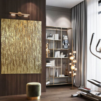 "Large Gold Leaf Abs…" başlıklı Tablo Artininterior tarafından, Orijinal sanat, Akrilik