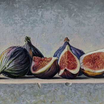 Pintura intitulada "Sweet Figs" por Stepan Ohanyan, Obras de arte originais, Óleo Montado em Armação em madeira