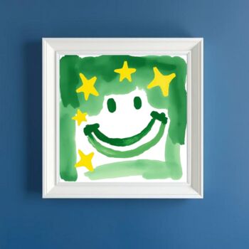 Gravures & estampes intitulée "Grin and Glow" par Ivy Blue, Œuvre d'art originale, Impression numérique Monté sur Châssis en…