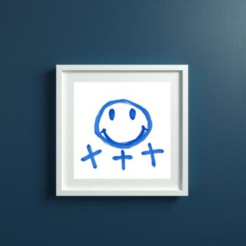 제목이 "Blue with Crosses"인 판화 Ivy Blue로, 원작, 디지털 인쇄